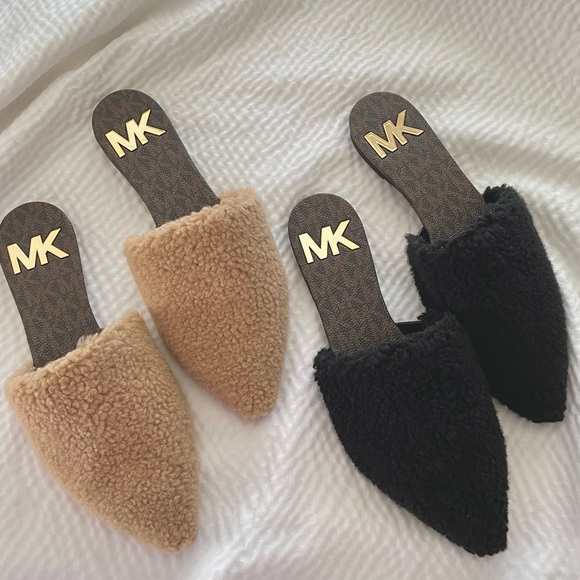 Michael Kors Shoes - Michael Kors Cozy Faux Shearling Slides
